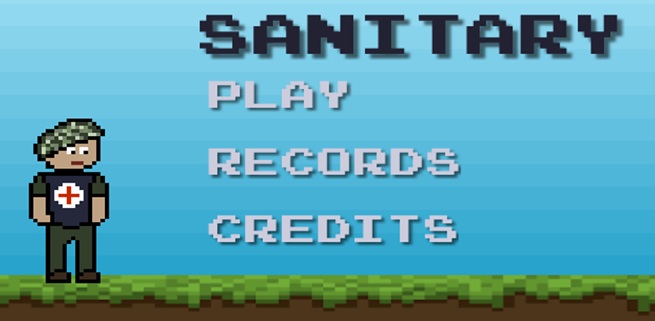Pantalla del menú principal del juego Sanitary