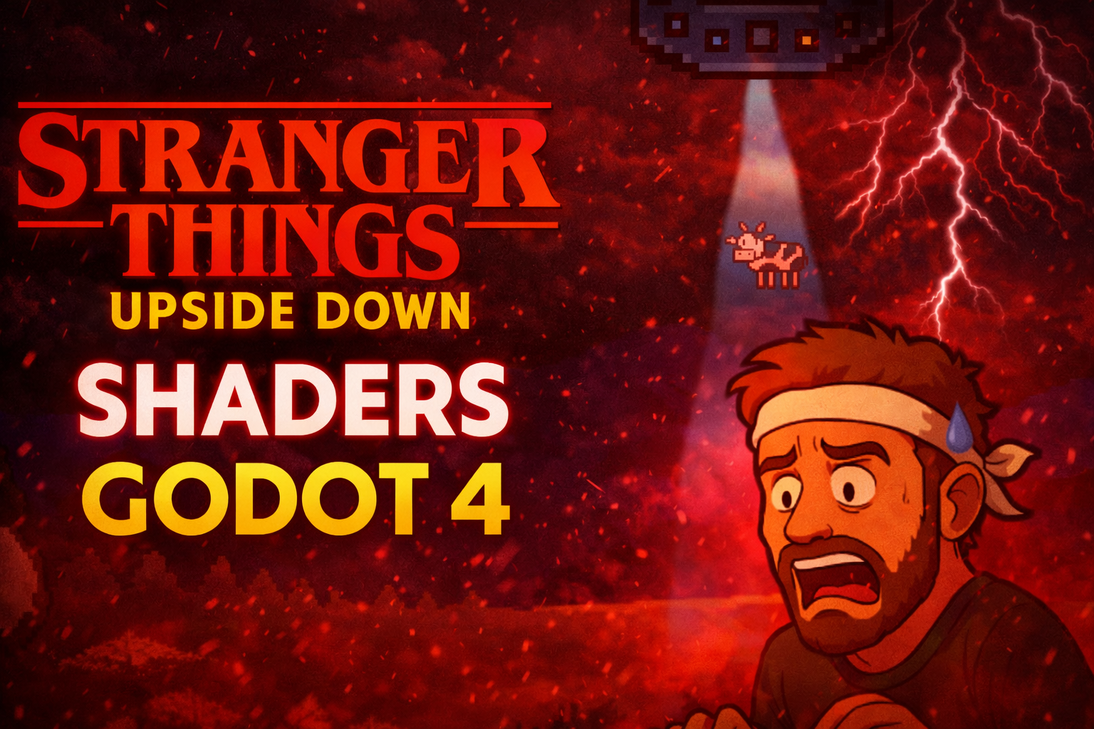 Shaders Stranger Things tipo Upside Down en GODOT