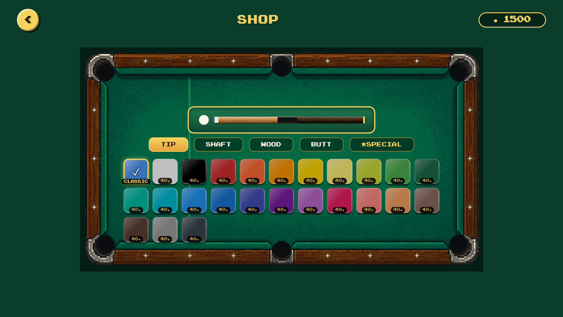 Cue shop